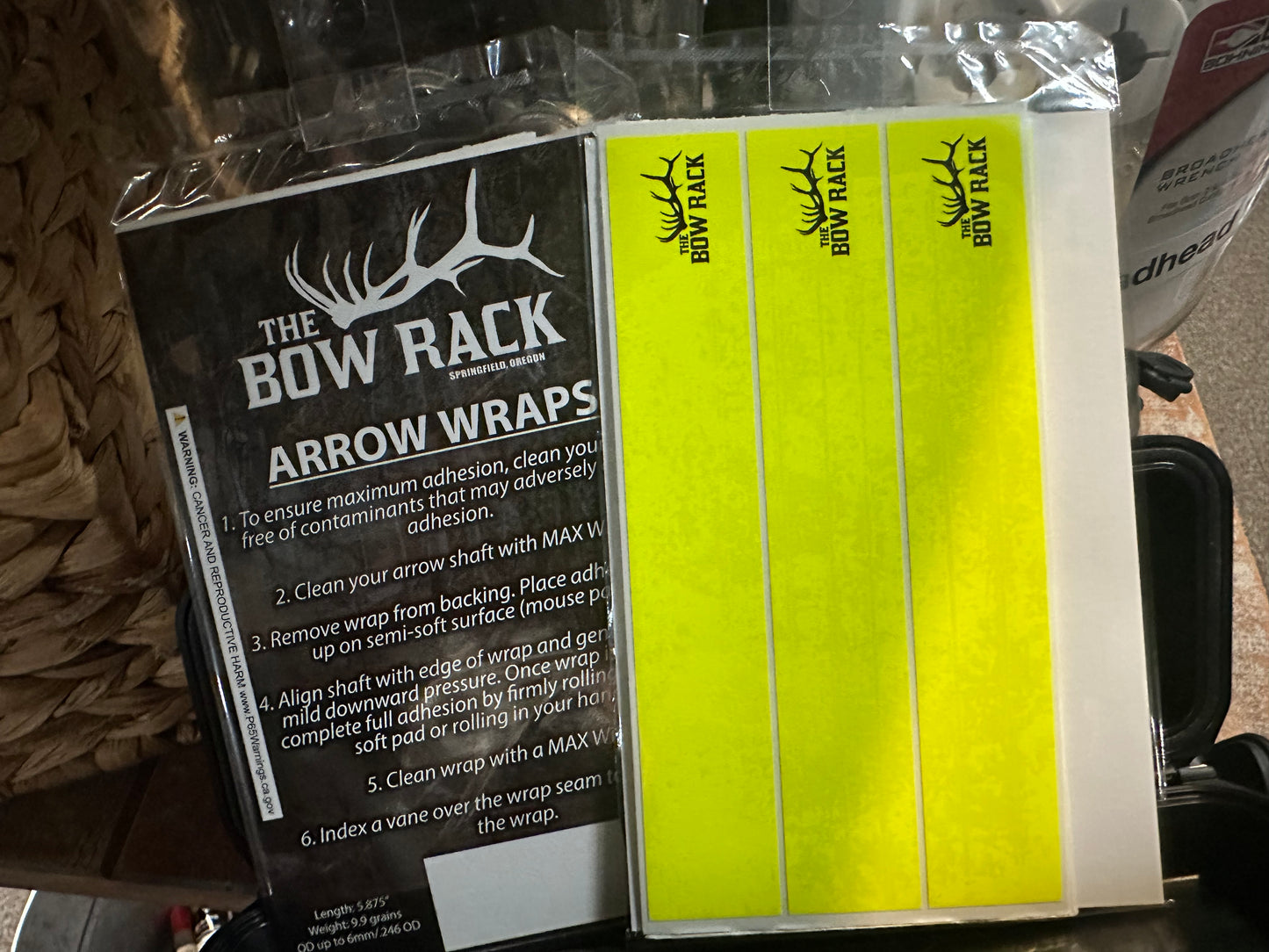 AAE Bow Rack Arrow Wraps Yellow