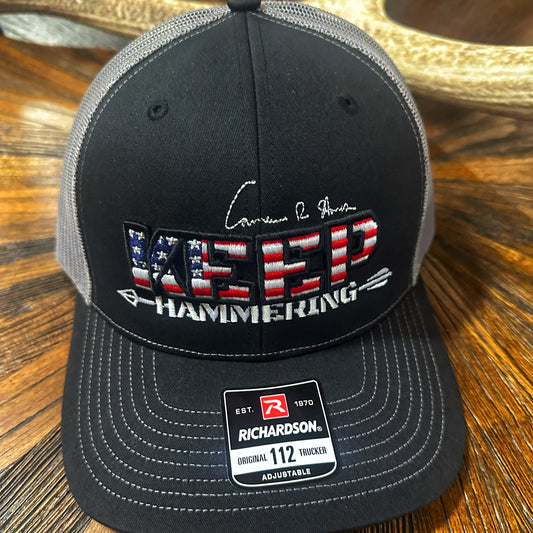 Keep Hammering Black Premium Hat