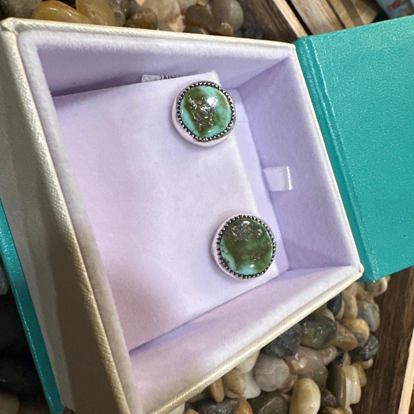 GTMW Blue Green Stone Mtn Turquoise Studs