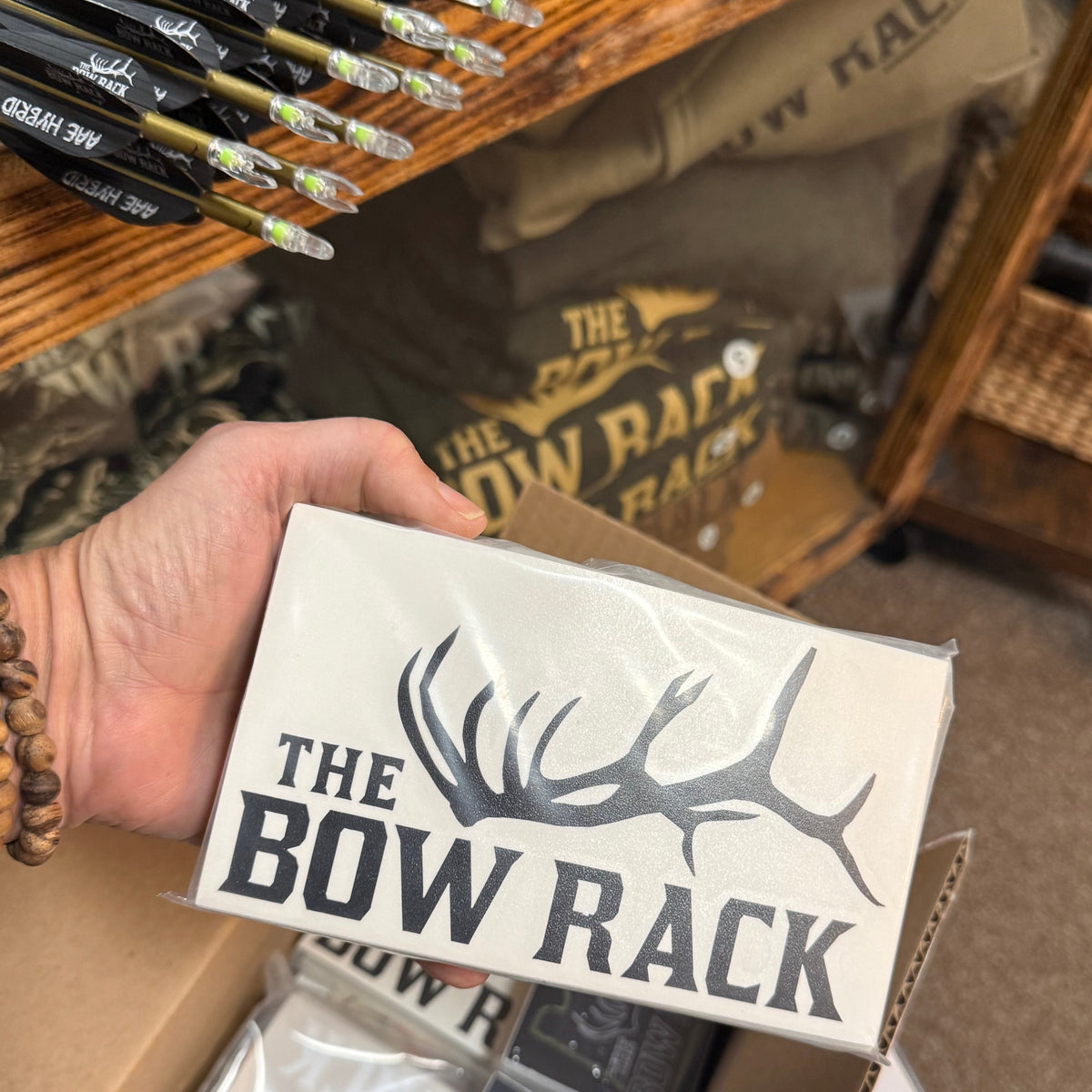 Bow Rack Black Decal Small 6”x3.33”