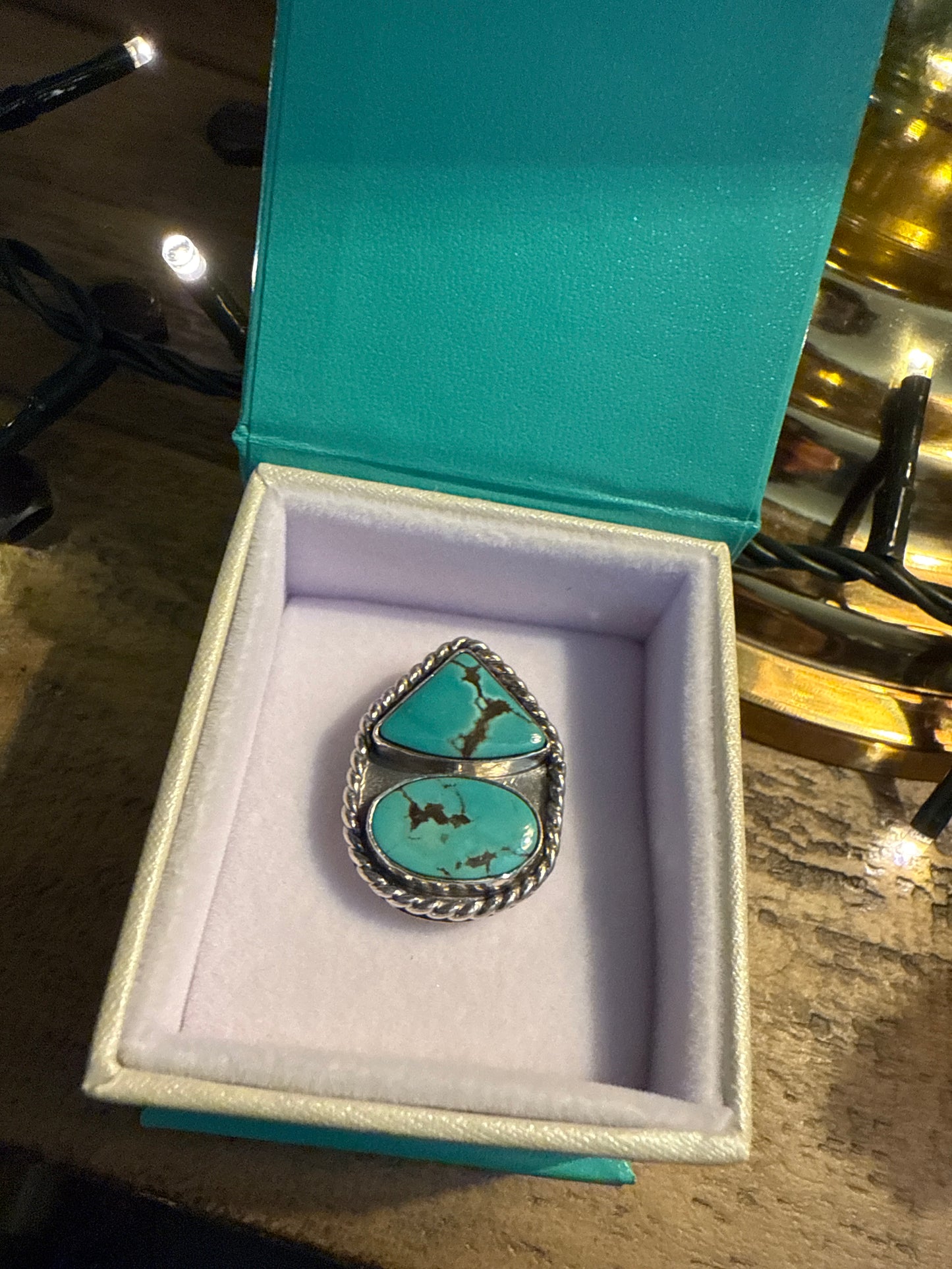 McGinnis Turquoise Ring Size 6.75-7 made by GTMW